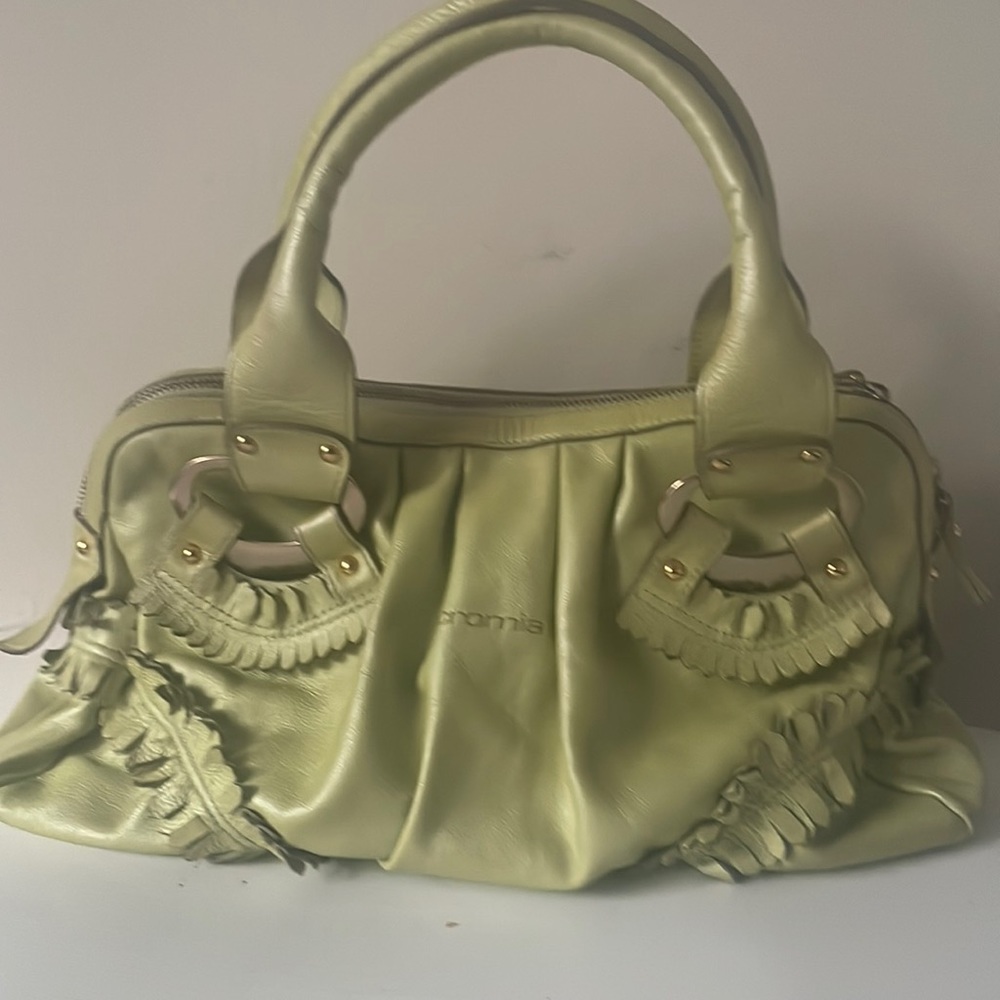 Cromia made in Italy Light lime green soft leather purse